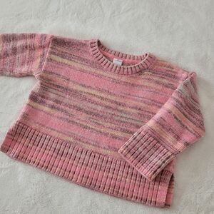 🧸2/20$ GAP Pink Multicolor Kids Knit Sweater Stripped Size 3T Girl